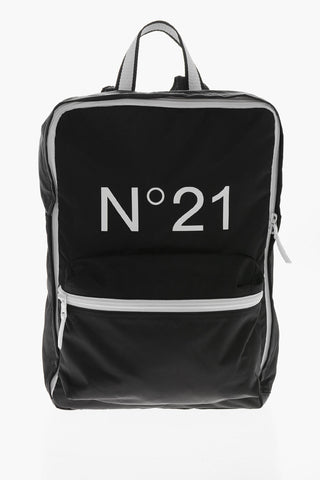 Nylon Backpack With Printed Logo