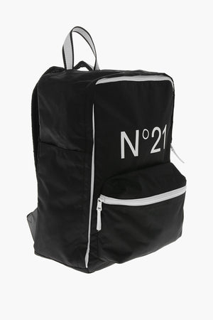 Nylon Backpack With Printed Logo