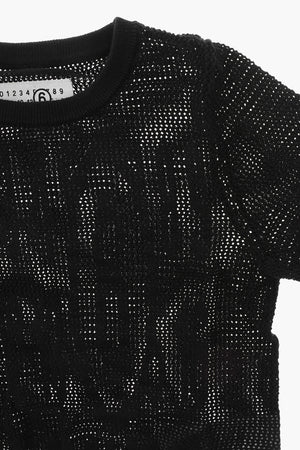 MM6 Maglia Girocollo in Cotone Traforato