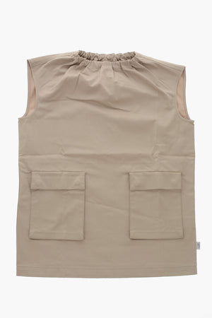 MM6 Vestito Girocollo in Twill di Cotone