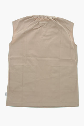 MM6 Vestito Girocollo in Twill di Cotone