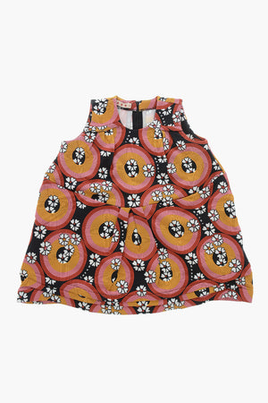 Sleeveless Dress with Floral Pattern