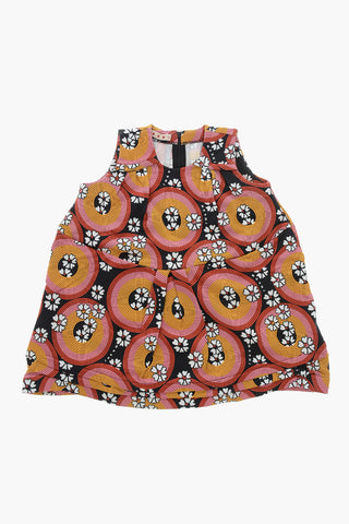 Sleeveless Dress with Floral Pattern