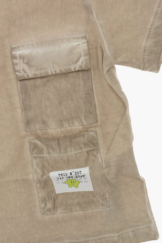 MM6 T-Shirt Girocollo Effetto Delavè con Doppio Taschino