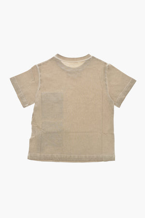 MM6 T-Shirt Girocollo Effetto Delavè con Doppio Taschino