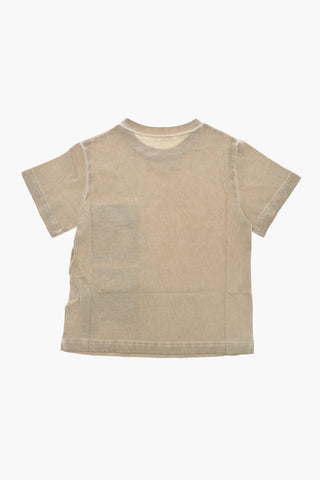 MM6 T-Shirt Girocollo Effetto Delavè con Doppio Taschino