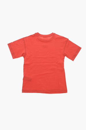 T-Shirt Girocollo TMARCUS in Tinta Unita con Logo Oval-D Effetto Metallo