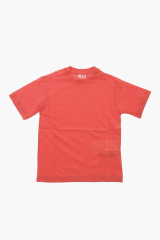T-Shirt mit Rundhalsausschnitt aus Baumwolle in Uni