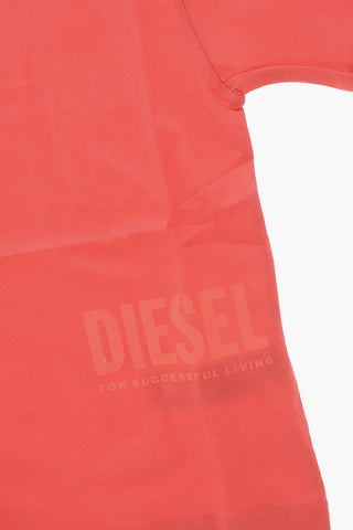 T-Shirt mit Rundhalsausschnitt aus Baumwolle in Uni