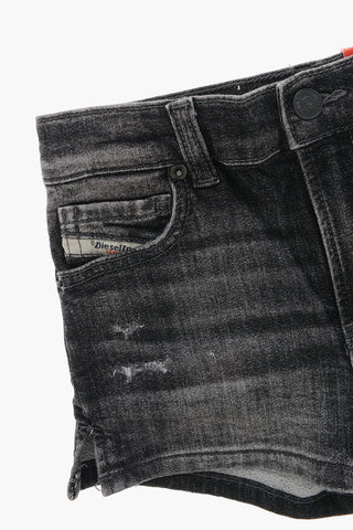 Denim-Shorts mit Vintage-Effekt