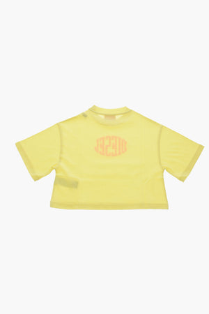 Rundhals-T-Shirt TARKI einfarbig mit flockiertem Logo