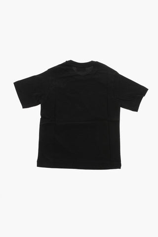 T-Shirt mit Rundhalsausschnitt in Uni mit Frontprint