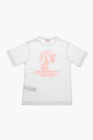 T-Shirt mit Rundhalsausschnitt in Uni mit Logodruck