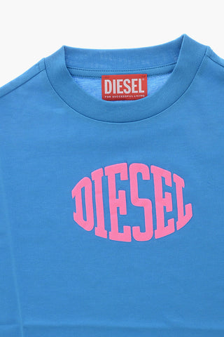 T-Shirt Girocollo TARKI Cropped Fit con Logo in Rilievo