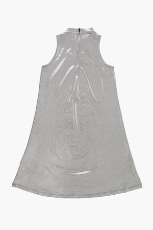 Vestito Senza Maniche DSTROL Effetto Metallizzato con Logo Cut-out