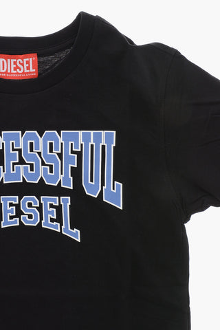 T-shirt Girocollo TBOXTN9 in Cotone con Stampa a Contrasto
