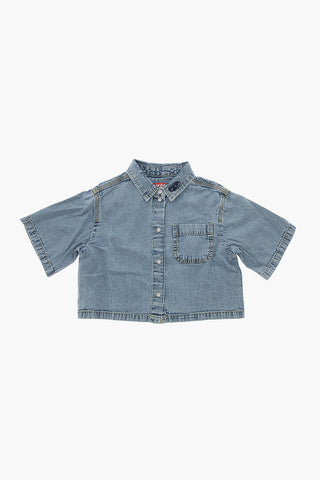 Camicia CINNIX in Denim a Maniche Corte