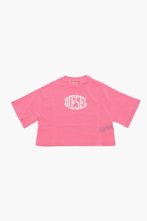 T-shirt Girocollo TARKI in Cotone con Logo in Rilievo