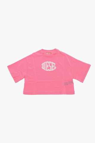 T-shirt Girocollo TARKI in Cotone con Logo in Rilievo