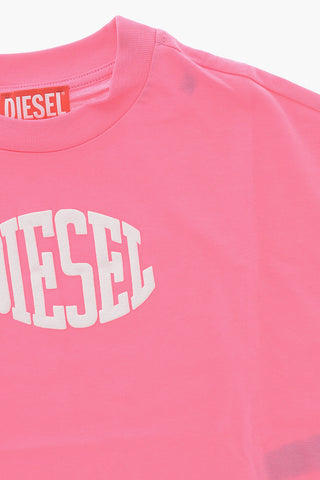 T-shirt Girocollo TARKI in Cotone con Logo in Rilievo