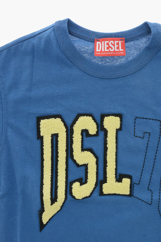 Crewneck Cotton T-Shirt TWASHN With Terry Logo