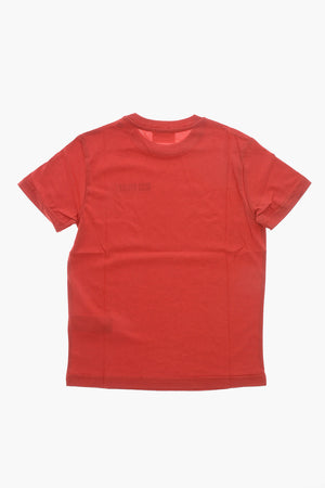 T-Shirt Girocollo in Tinta Unita con Logo Stampato