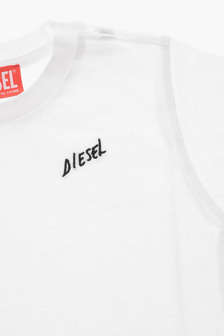 Uni-T-Shirt mit Rundhalsausschnitt und besticktem Logo