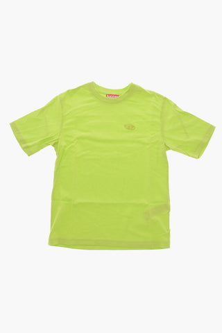 Rundhals-T-Shirt Einfarbig Mit Oval-D Logo Bestickt
