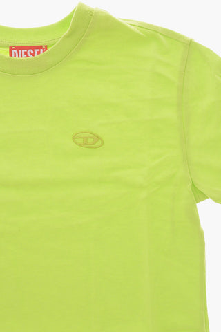 Rundhals-T-Shirt Einfarbig Mit Oval-D Logo Bestickt