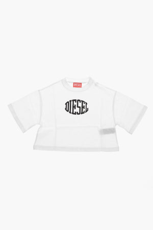 T-Shirt Girocollo TARKI in Tinta Unita con Logo in Rilievo