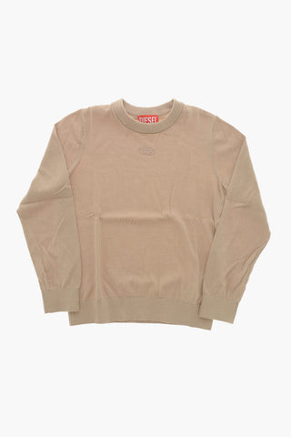 Rundhals-Pullover KVIERI Aus Leichtem Baumwollstrick Mit Oval-D Logo Bestickt