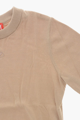 Rundhals-Pullover KVIERI Aus Leichtem Baumwollstrick Mit Oval-D Logo Bestickt