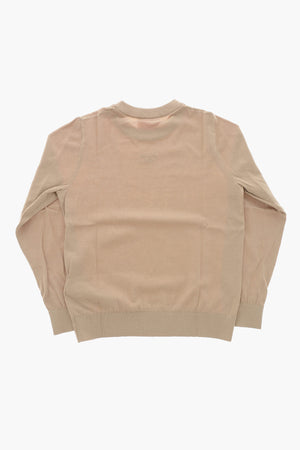 Rundhals-Pullover KVIERI Aus Leichtem Baumwollstrick Mit Oval-D Logo Bestickt