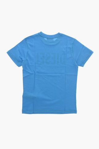 T-Shirt Girocollo in Puro Cotone con Logo Stampato