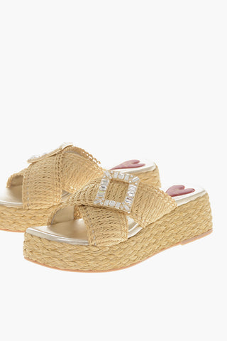 Sandali Platform SUMMER STRASS in Rafia