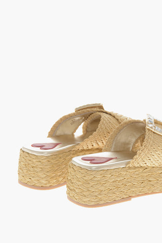 Sandali Platform SUMMER STRASS in Rafia