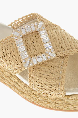 Sandali Platform SUMMER STRASS in Rafia