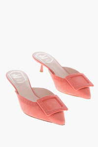 Suede Mules VIV IN THE CITY with 5cm Front Buckle