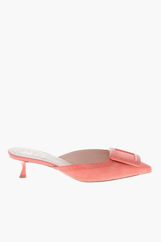 Suede Mules VIV IN THE CITY with 5cm Front Buckle
