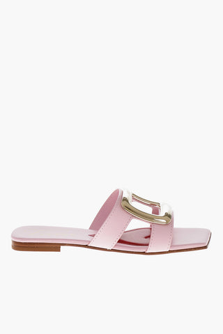 Slides in Pelle NEW METAL con Suola in Cuoio