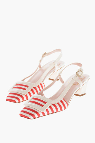 Canvas Pumps LACQUERED With Awning Motif 5cm