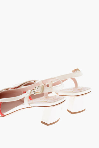 Canvas Pumps LACQUERED With Awning Motif 5cm