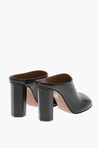 Mules in Pelle con Tacco Rivestito 10cm