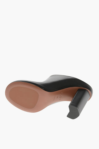 Mules in Pelle con Tacco Rivestito 10cm