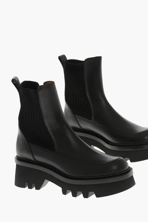 Leather Chelsea Ankle Boots OWENA with Lug Sole