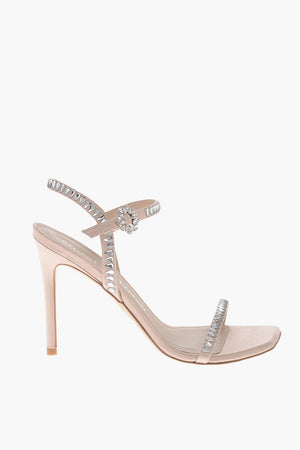 새틴 샌들 GEMCUT, 크리스탈 장식, 굽 11cm