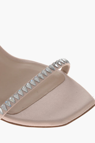 새틴 샌들 GEMCUT, 크리스탈 장식, 굽 11cm