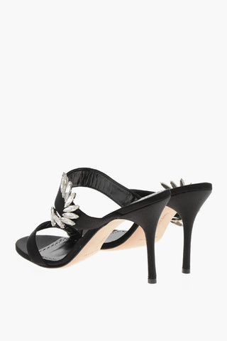 Sandali in Satin CHIVELA con Dettaglio Gioiello 10cm