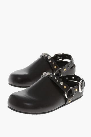 Mules ELYSE aus Eco-Leder mit genieteten Riemchen