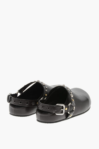 Mules ELYSE aus Eco-Leder mit genieteten Riemchen